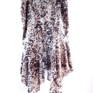 ❤️ Dana Bushman Plus Size 14 Animal Print Maxi Brown Cream Black skirt